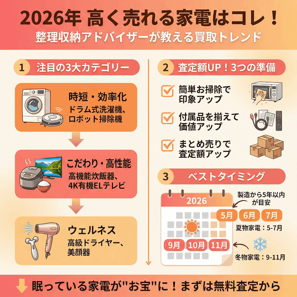 2026年に高く売れる家電の図解