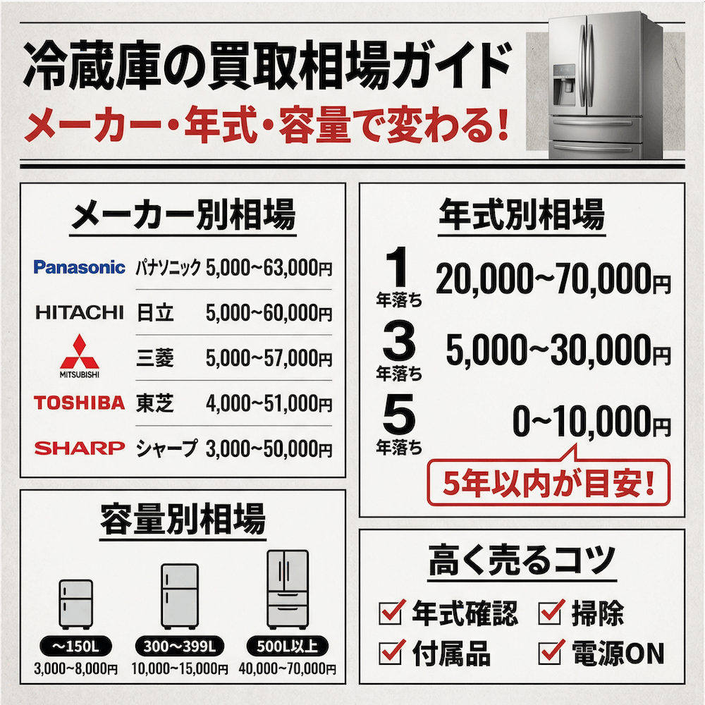 冷蔵庫の買取相場ガイド
