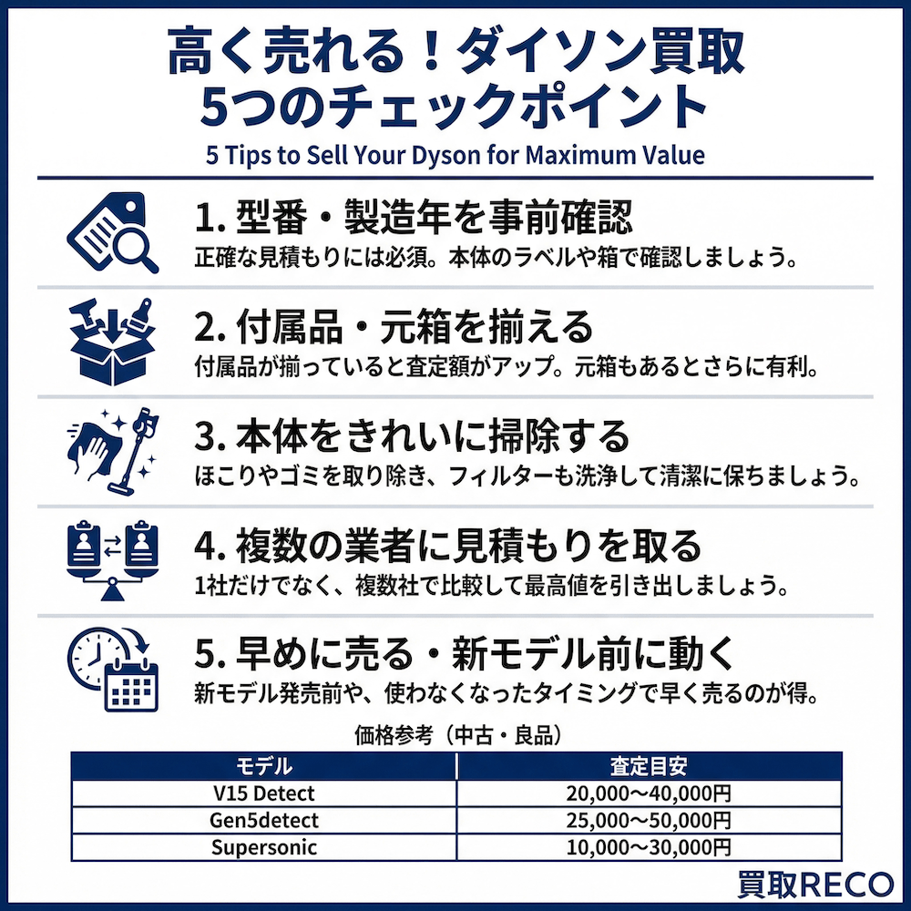 高く売れる！ダイソン買取 5つのチェックポイント