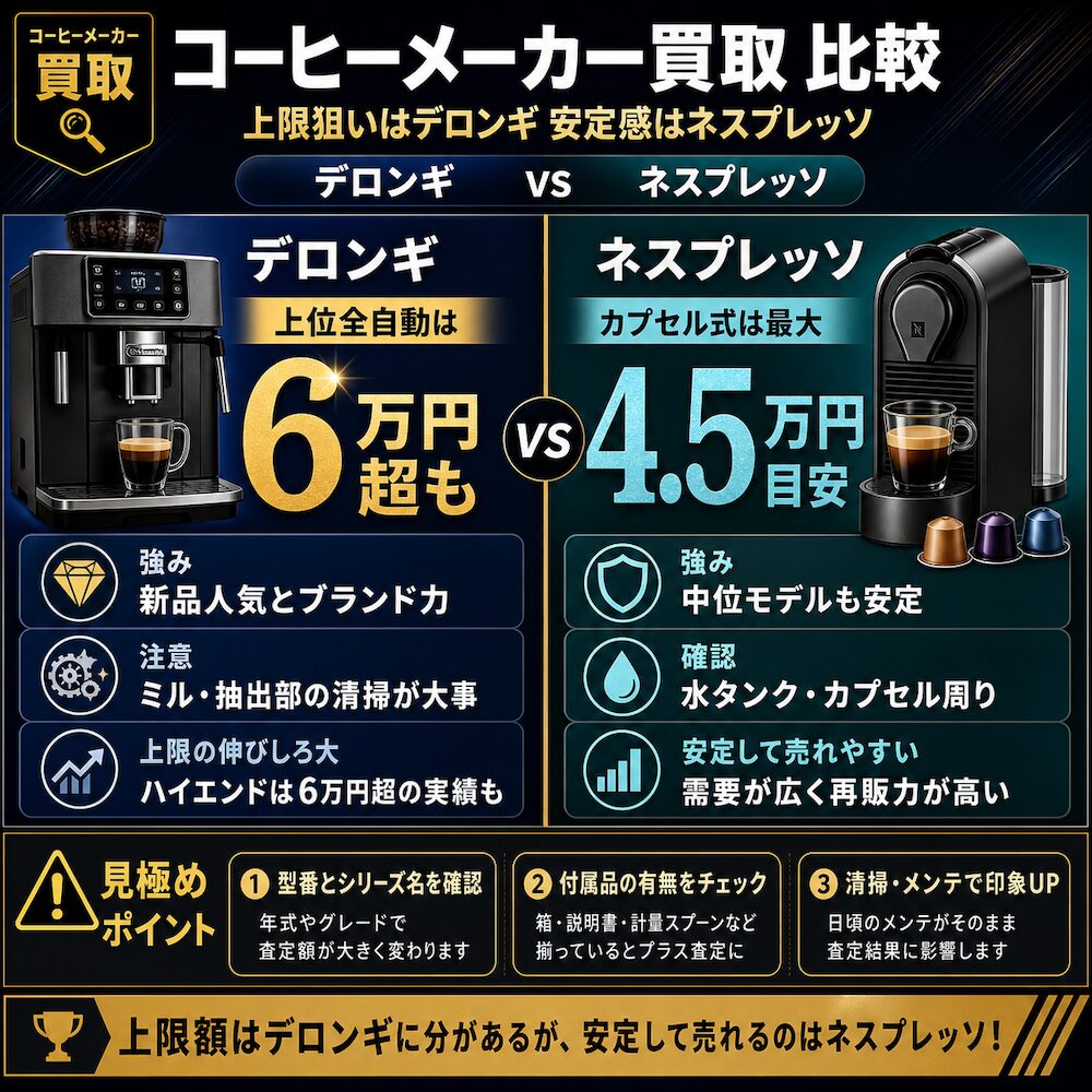 コーヒーメーカー買取比較