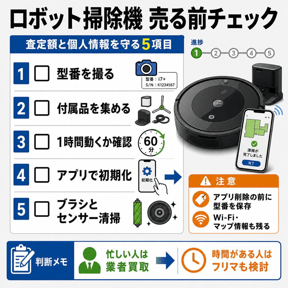 ロボット掃除機売る前チェック
