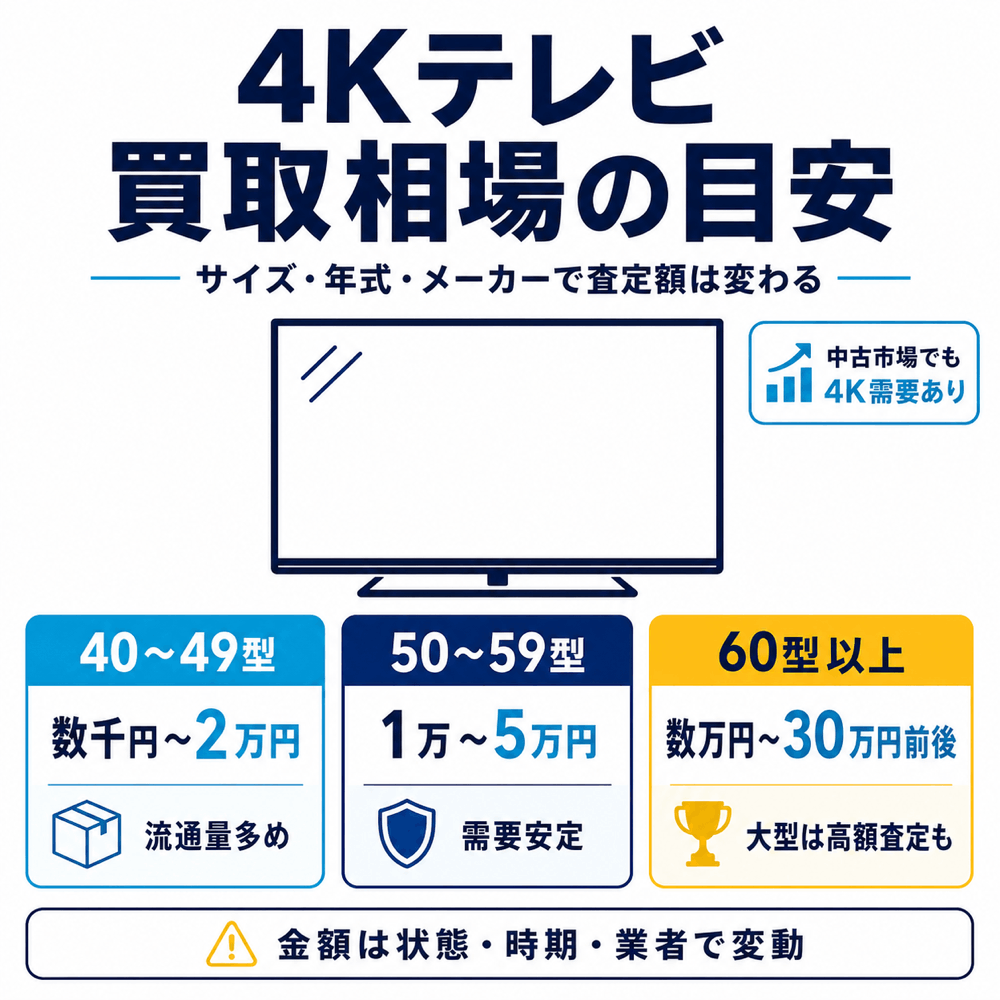 4Kテレビ買取相場の目安