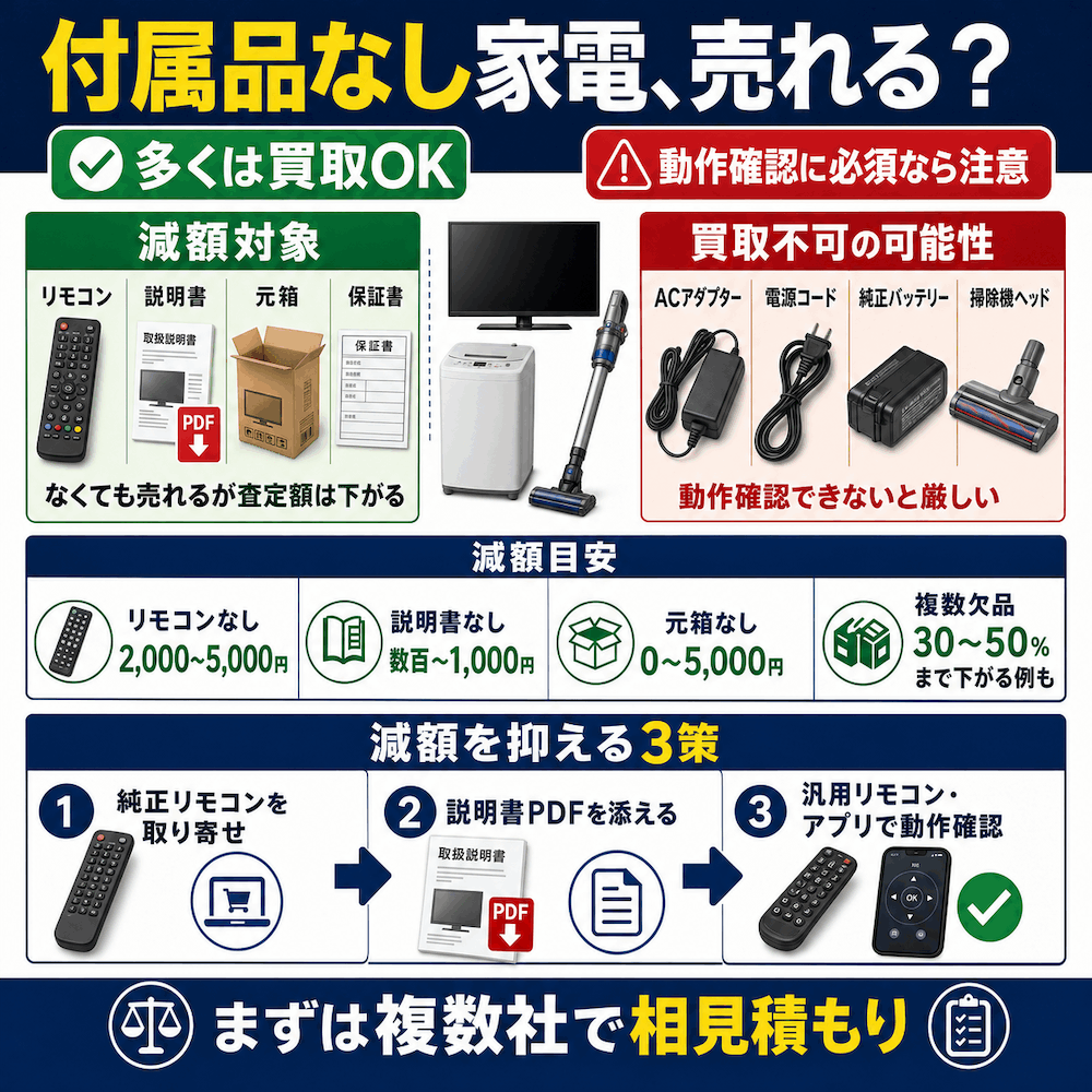 付属品なし家電、売れる？